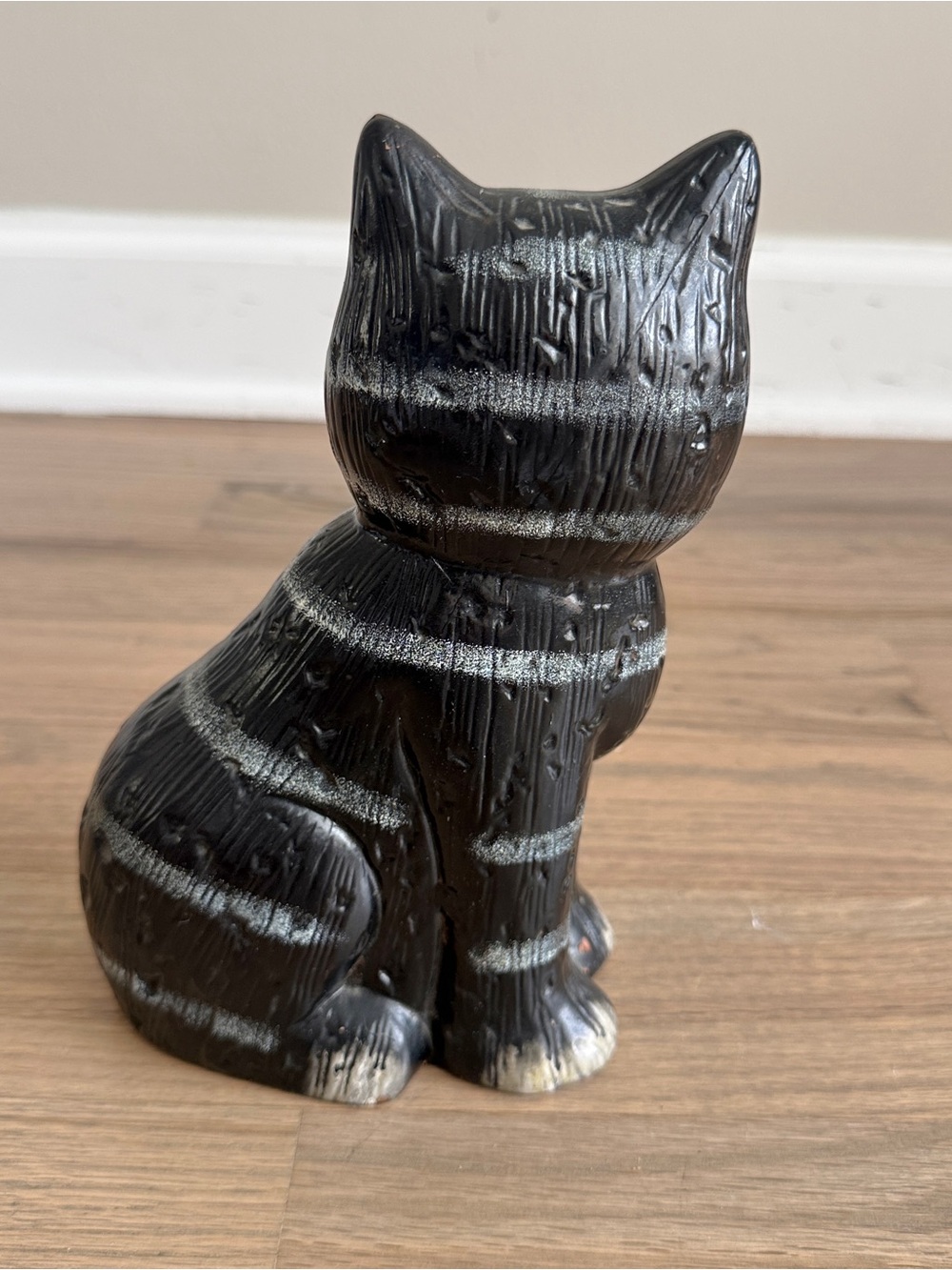 Vintage Painted Red Clay Hollow Cat Figurine - Picture 5 of 6
